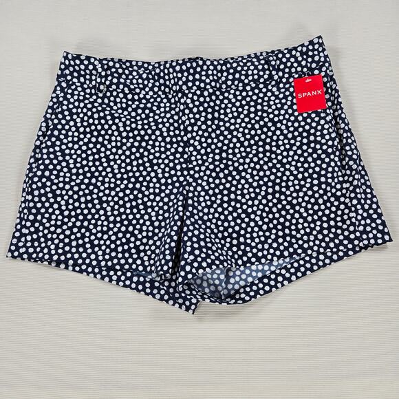 NWT SPANX Sunshine 4" Shorts in Navy Painted Polka-dot Women's Size XL - Picture 3 of 8